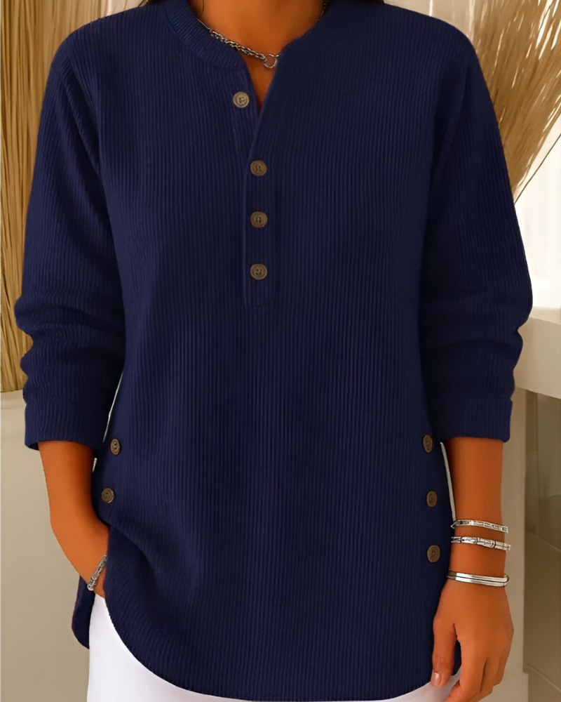 Neris | Moderne Gebreide Top met Lange Mouwen