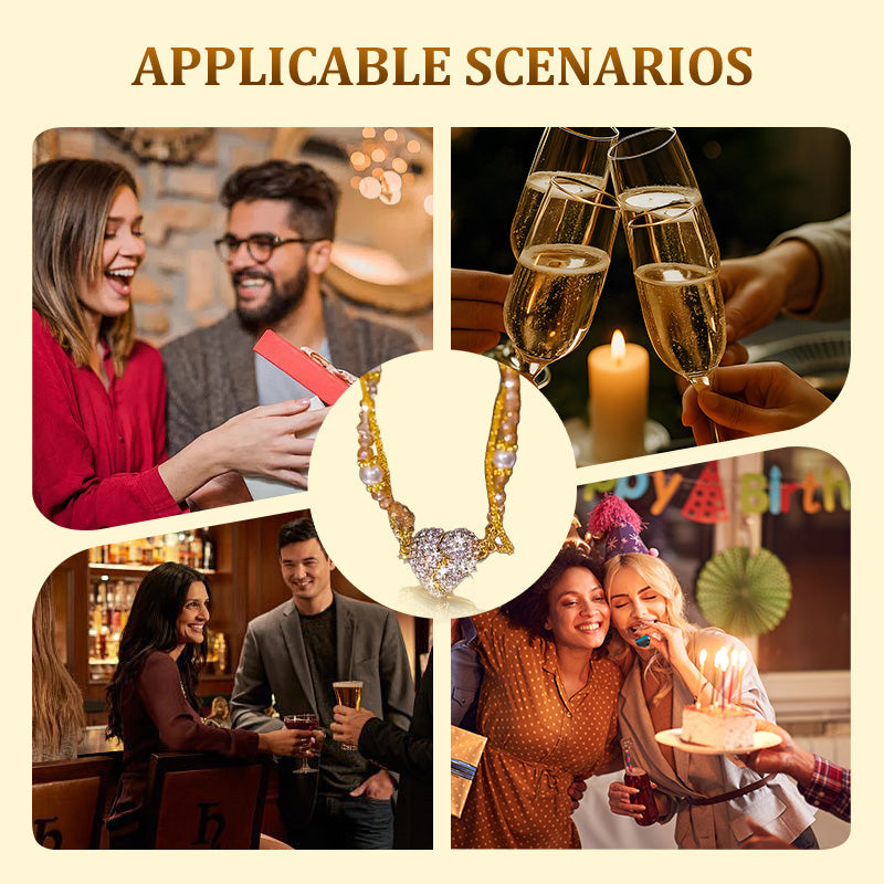 Dianara | Magnetische ketting met een paar gescheiden harten