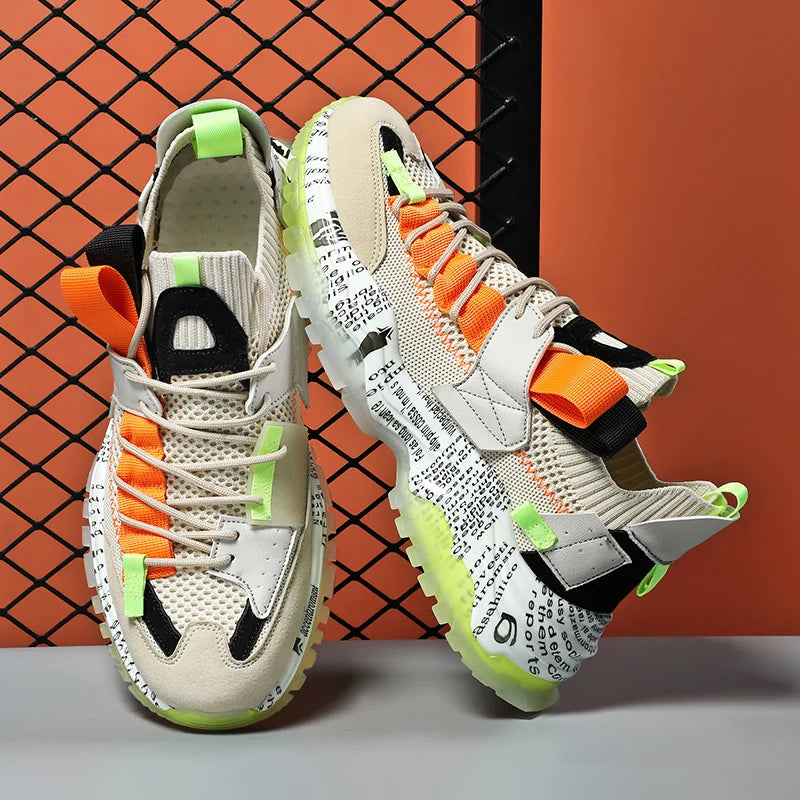 Colorblock Urban Sneakers voor heren met dikke zool 2