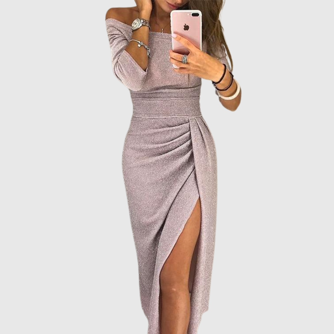 Elarienne | Chique vloeiende halter maxi-jurk 8