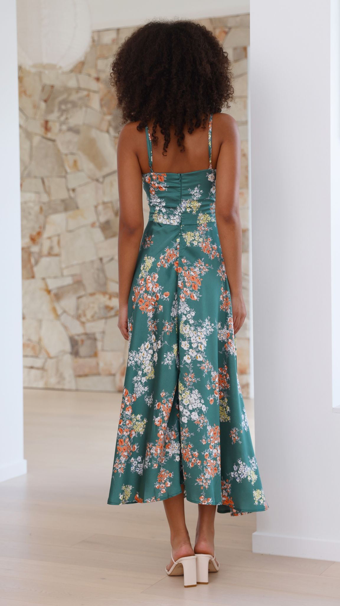 Flora | Romantische Midi-jurk met Bloemenprint