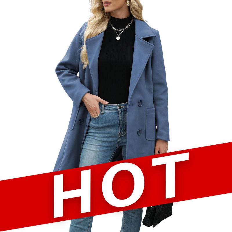 MOORE™ - Casual warme jas van wolmix met reverskraag voor de winter 0