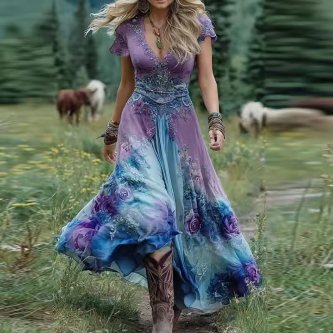 Noraya | Stijlvolle vintage geïnspireerde boho jurk