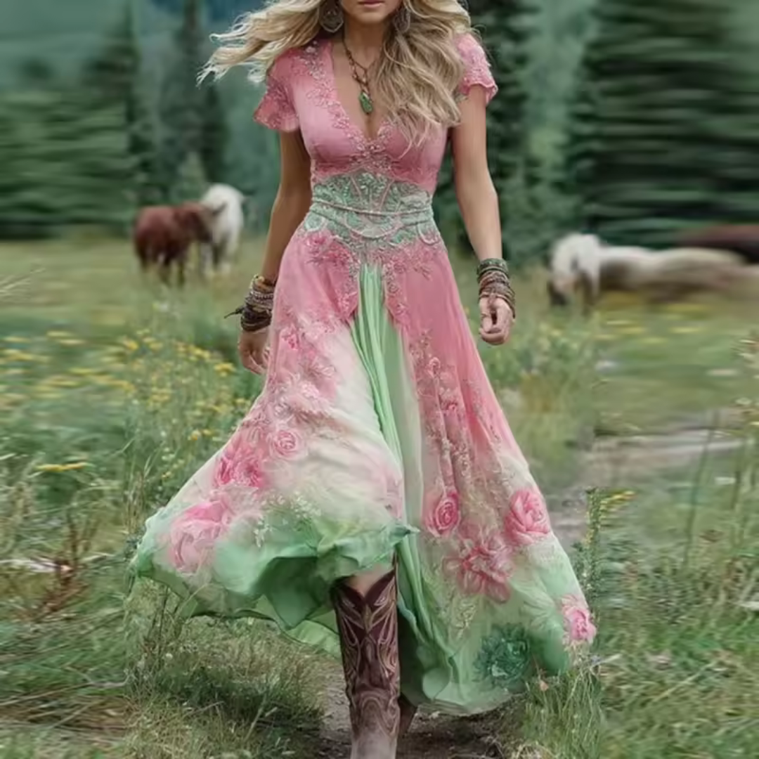 Noraya | Stijlvolle vintage geïnspireerde boho jurk