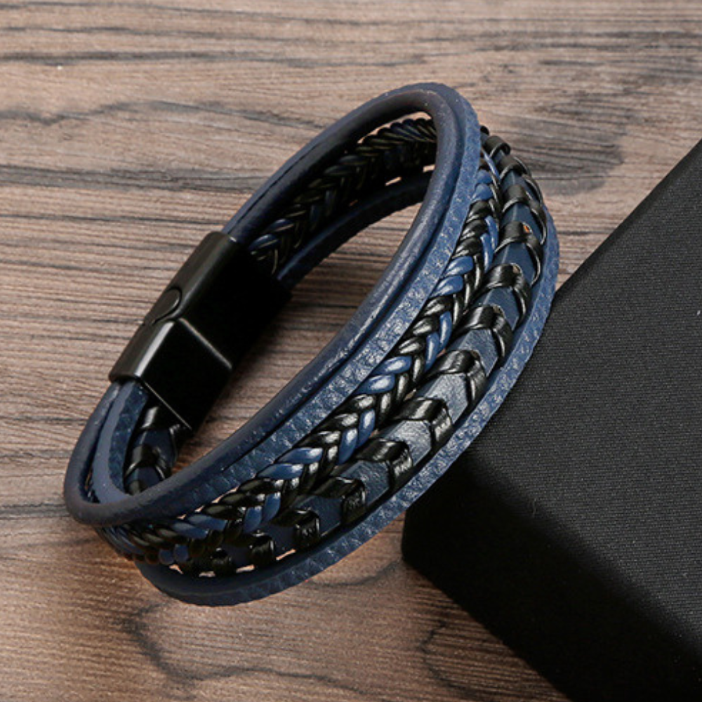 Ragnar Band | Leren Gevlochten Viking Armband