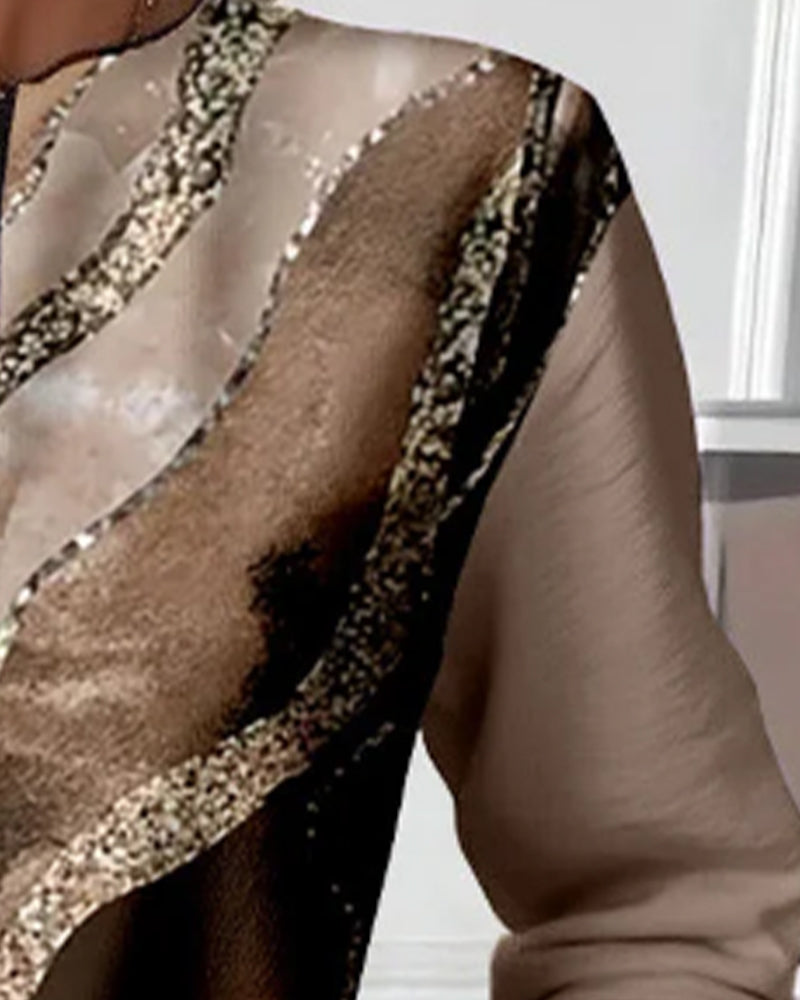 Sweatshirt met halve rits en vintage print 1