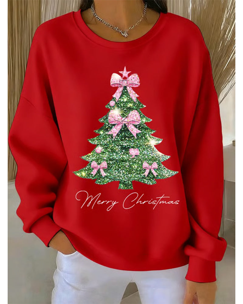 Sweatshirt met ronde hals en lange mouwen en kerstprint 3