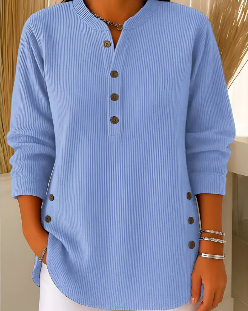 Neris | Moderne Gebreide Top met Lange Mouwen