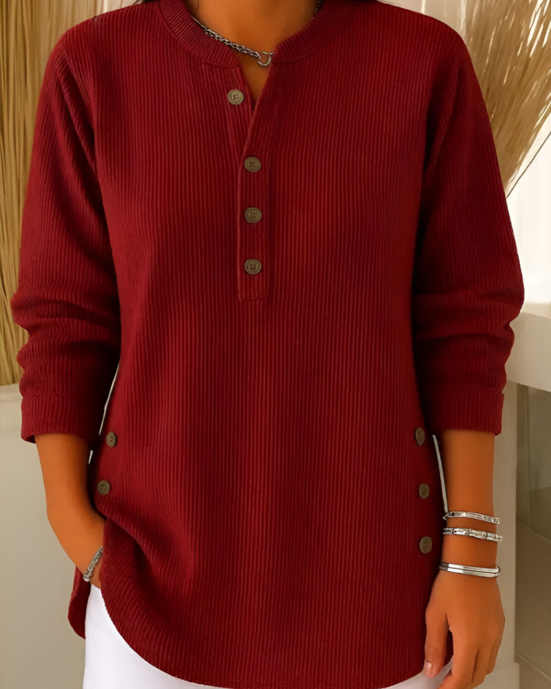 Neris | Moderne Gebreide Top met Lange Mouwen