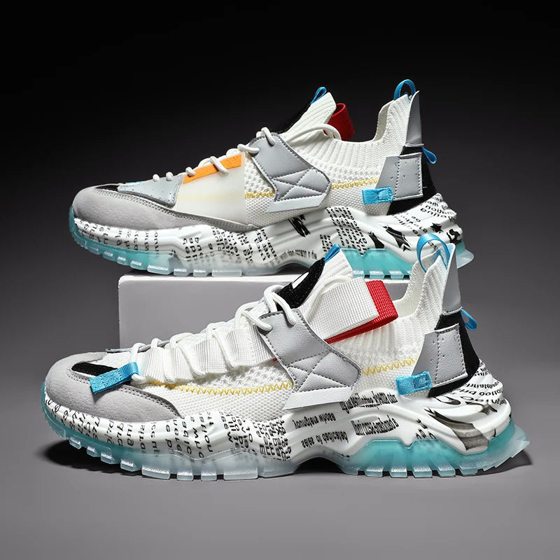 Colorblock Urban Sneakers voor heren met dikke zool 4