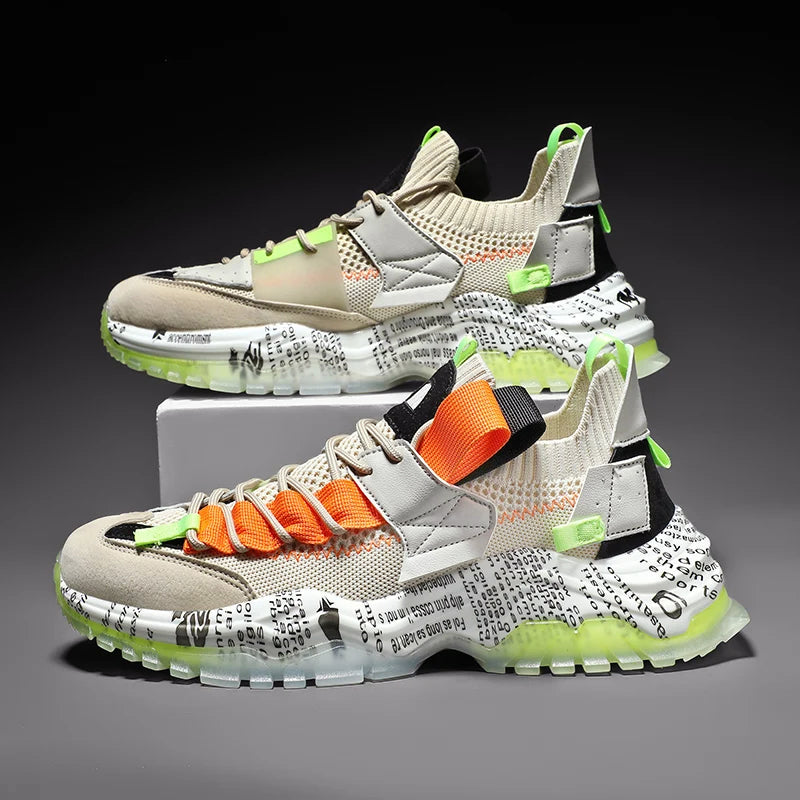 Colorblock Urban Sneakers voor heren met dikke zool 5