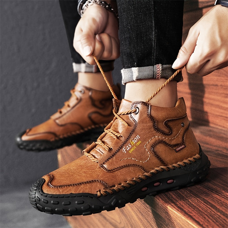 Kolman - Casual leren veter enkellaarsjes met antislipzool 4