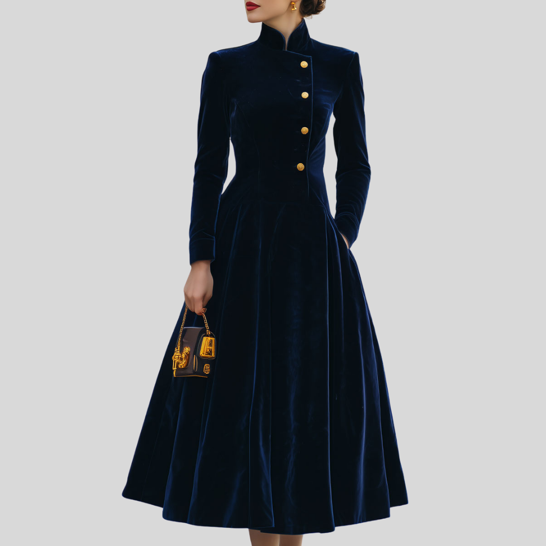 Natalia | A-lijn jurk met goud 1