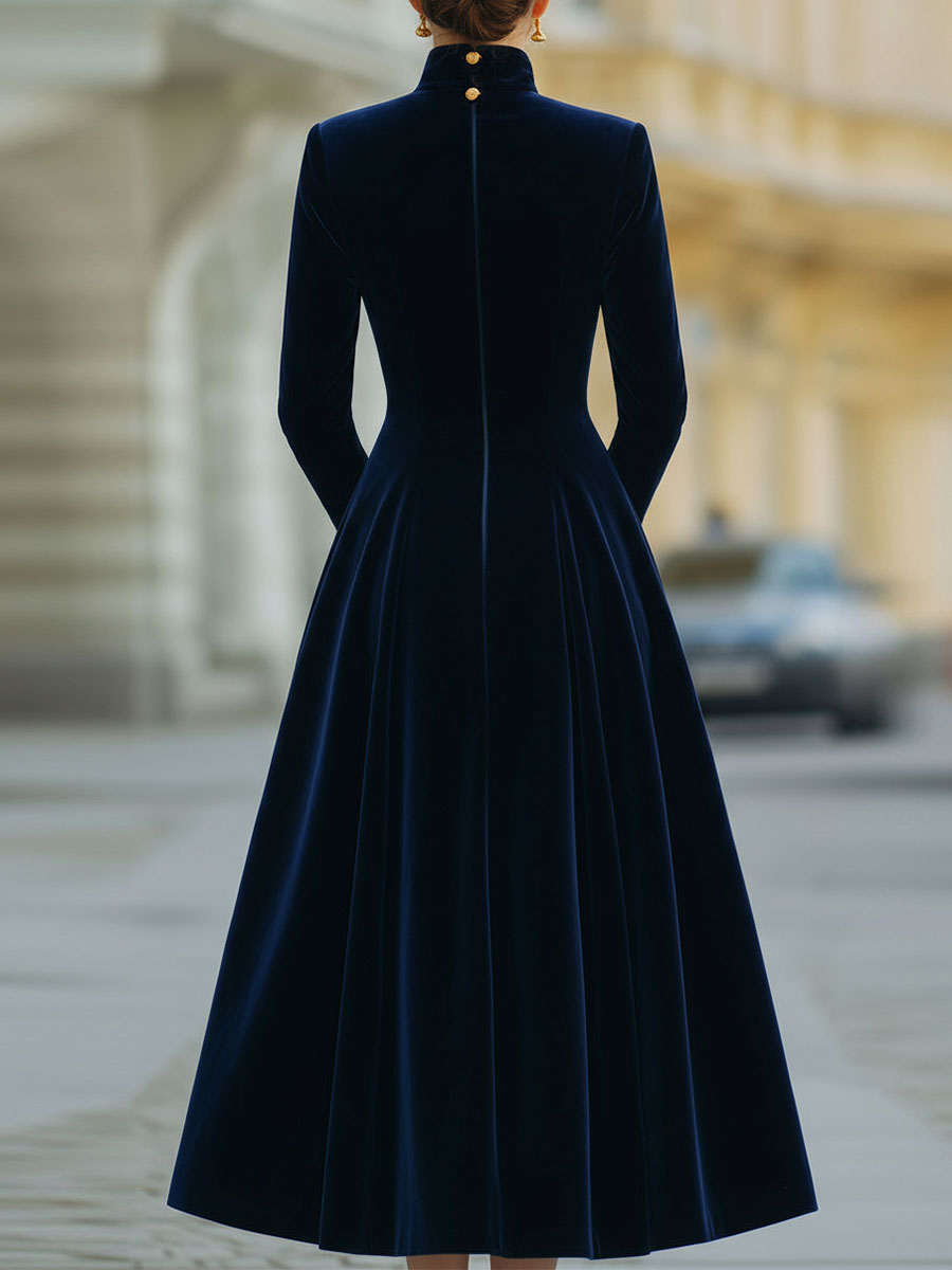 Natalia | A-lijn jurk met goud 5