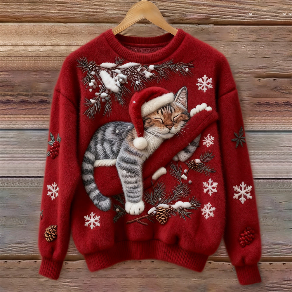 Niamh – Zachte feestelijke trui met kattendetails 2