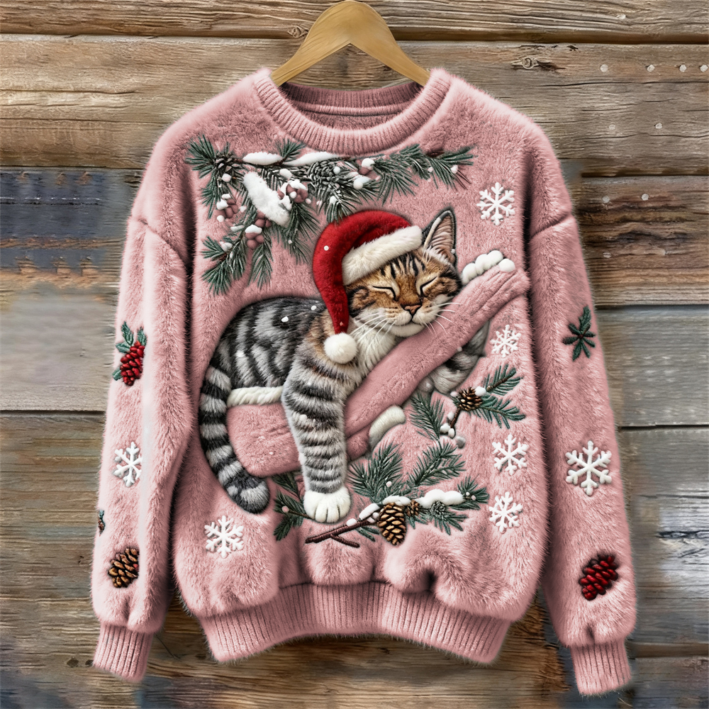 Niamh – Zachte feestelijke trui met kattendetails 5