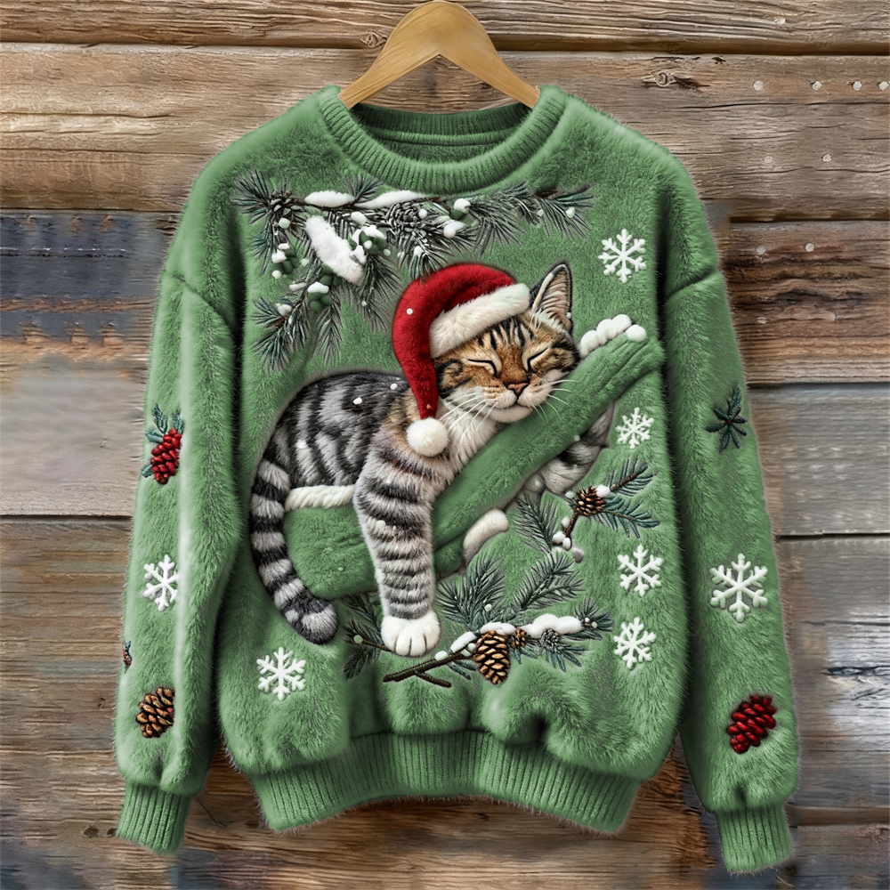 Niamh – Zachte feestelijke trui met kattendetails 6