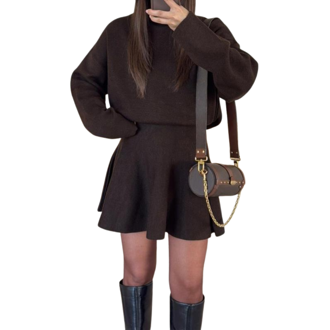 PHOEBE™ - Halfhoge hals, losse gebreide trui-jurk 2