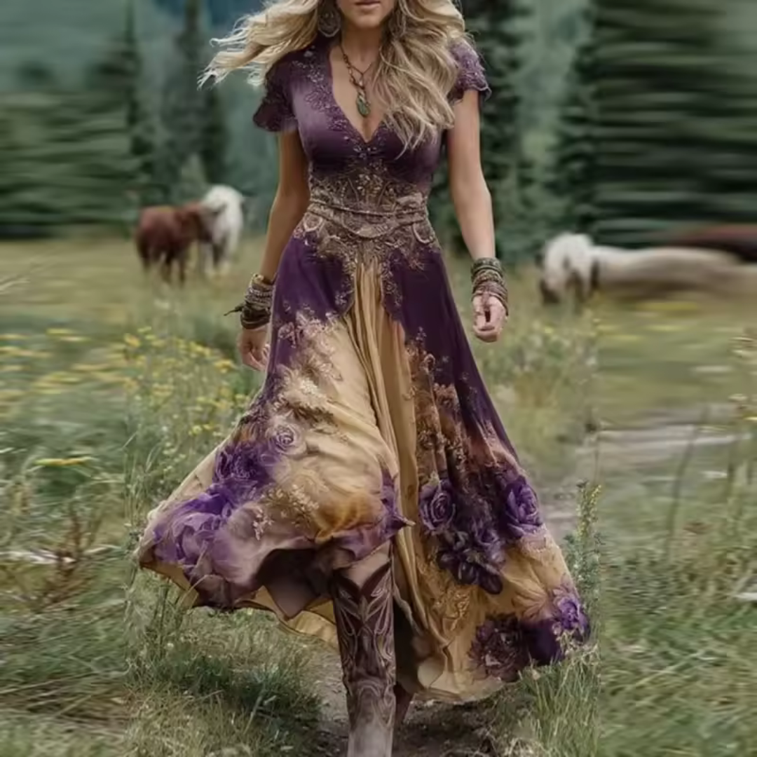 Noraya | Stijlvolle vintage geïnspireerde boho jurk