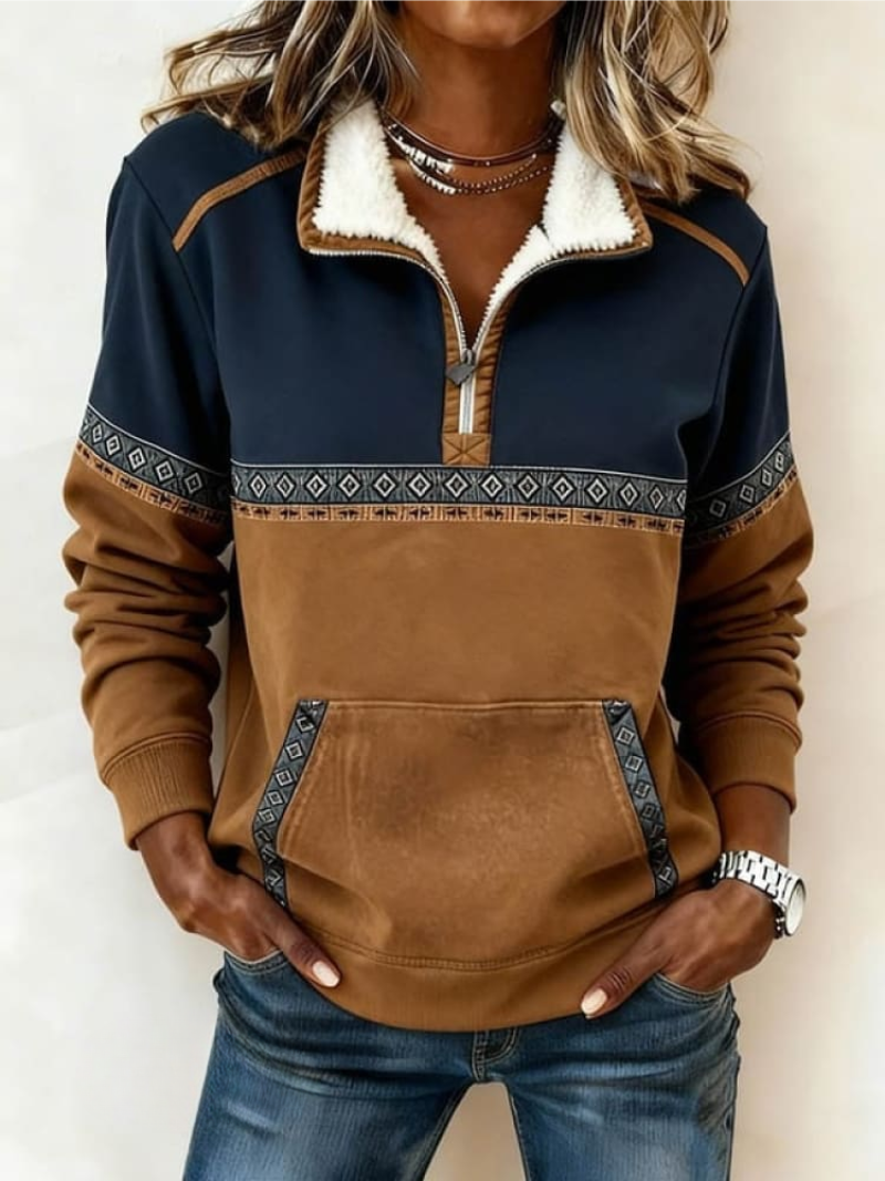 Reesa | Comfortabele trui met  ritssluiting