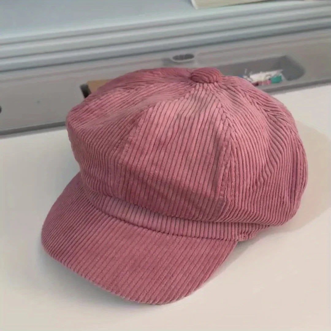 Gabriel | Bruine corduroy newsboy cap in vintage stijl